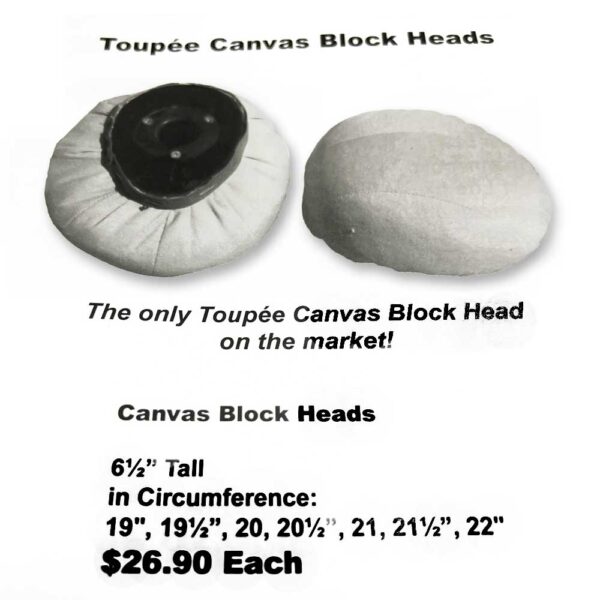 toupee canvas block head size chart